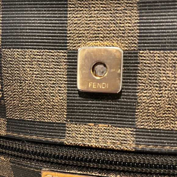 FENDI authentic rare vintage 90s Pequin checkerboard crossbody messenger bag EUC - Picture 10 of 16
